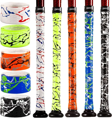 insum 5 cintas de agarre para bate de béisbol, empuñaduras de bate de sóftbol de 0.043 in, colores sólidos, colores mezclados, paquete de 5