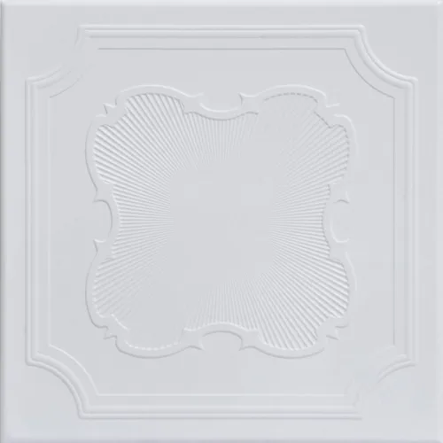 Miniatura 5 de À LA MAISON CEILINGS R74 Coronado - Azulejo de techo de espuma (128 pies cuadrados/caja), paquete de 48 unidades, color blanco liso Latón antiguo