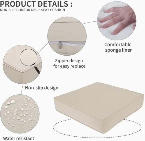 Miniatura 5 de Valita - Cojines de repuesto para muebles de exterior, compatibles con juego de sofá modular de ratán de 6 asientos, 14 piezas de cojines de sofá