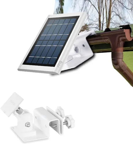 HOLACA Soporte de canalón resistente a la intemperie para panel solar de anillo, accesorios de montaje al aire libre de aleación de aluminio Blanco