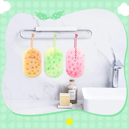Miniatura 6 de Esponja de ducha de baño para mujer y hombre, masaje relajante corporal exfoliante esponja de lufa de limpieza profunda