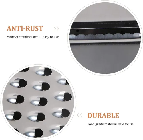 Miniatura 2 de OSALADI Rallador de acero inoxidable 3 en 1, escurridor de verduras, herramienta de cocina multiusos para lavar arroz y cortar verduras, 10.23 x