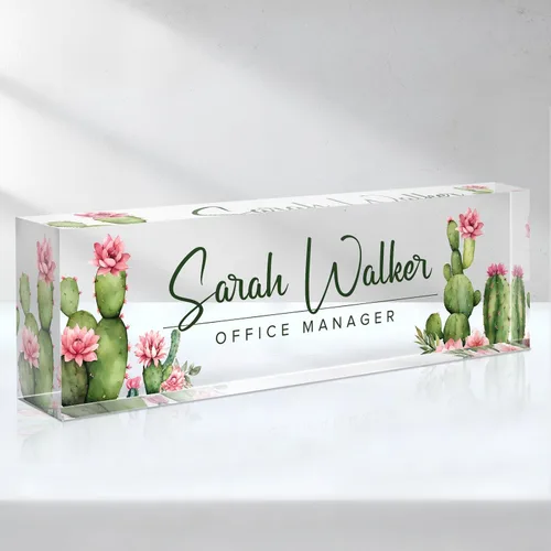 Miniatura 35 de Placa de Nombre Personalizada, Decoración de Oficina Personalizada - Accesorio de Escritorio de Acrílico, Regalos de Oficina para Empleados
