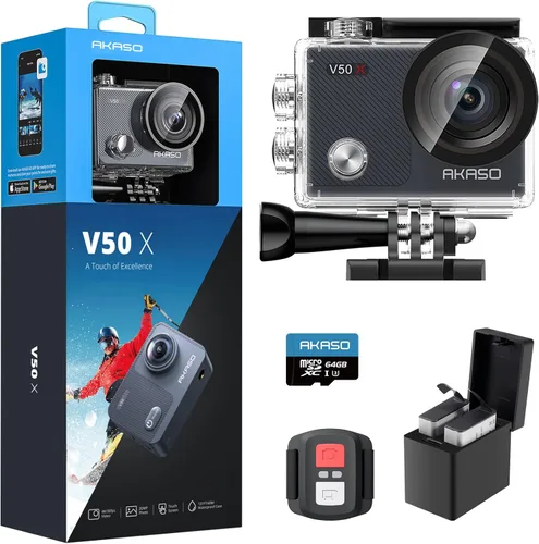 Miniatura 13 de AKASO V50X. Cámara de acción WiFi nativa 4K30fps con pantalla táctil EIS 4X Zoom, resistente al agua hasta 40 metros, soporte para cámara