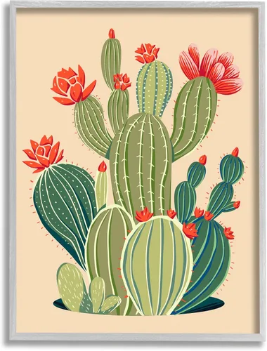 Miniatura 9 de Stupell Industries Arte giclée enmarcado con vegetación de cactus caprichoso, diseño de Ziwei Li Enmarcado en blanco