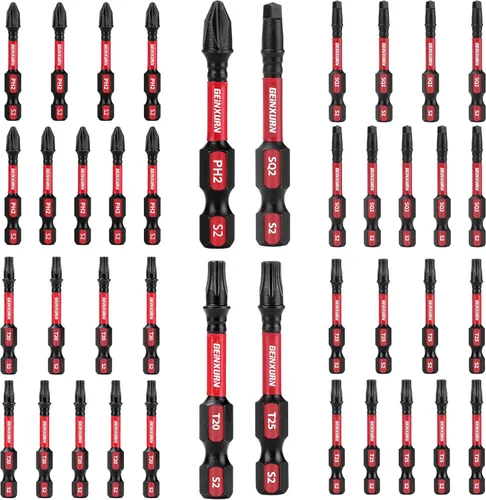 Miniatura 17 de GEINXURN Impact Tough - Juego de 23 brocas magnéticas mezcladas para destornillador, juego de puntas de destornillador de acero de aleación S2 con 1