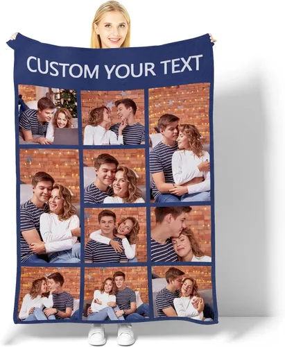 Miniatura 8 de Manta personalizada con imagen, manta personalizada para parejas, manta de fotos para sofá, familia, Navidad, Halloween, cumpleaños, boda, regalos