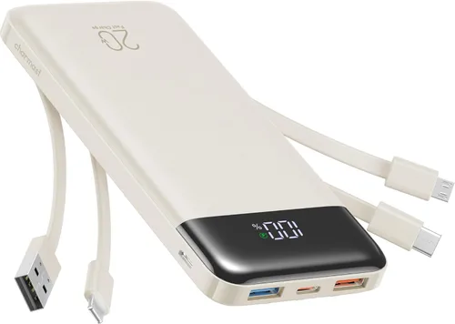 Miniatura 11 de Charmast - Cargador portátil de 20000 mAh con cables incorporados, banco de energía de 22.5W para viajes, cargador rápido, paquete de batería