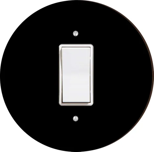 Miniatura 8 de Island Gifting - Diseño negro - Cubierta redonda para placa de interruptor de luz - Palanca doble