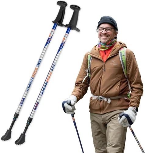 Urban Poling Bastones urbanos serie 300 – 1 par – Edición fitness – CoreGrip™ ergonómico patentado para estabilidad – Ajustable, plegable, ligero