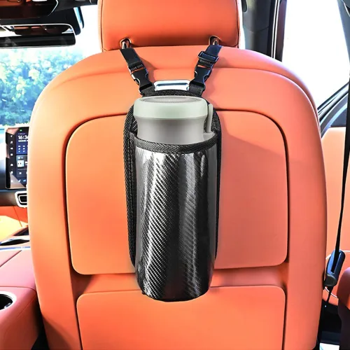Miniatura 3 de Expansor grande para portavasos de automóvil, bolsa colgante de almacenamiento lateral del asiento, bolsa colgante de fibra Mertial para botellas