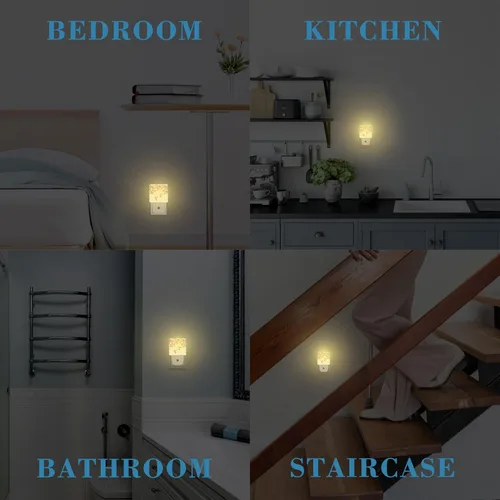 Miniatura 7 de Luz nocturna con colibríes y mariposas azules, enchufe de pared con sensor de atardecer a amanecer, linda luz nocturna para niñas, niños, mujeres