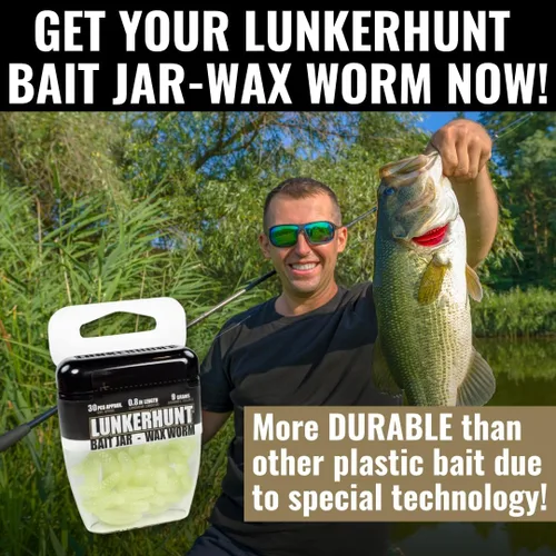 Miniatura 8 de LUNKERHUNT Tarro de cebo de pesca con atractivo único Gusanos de cera duraderos para lubina de pesca, cebo suave, gusanos realistas, señuelos