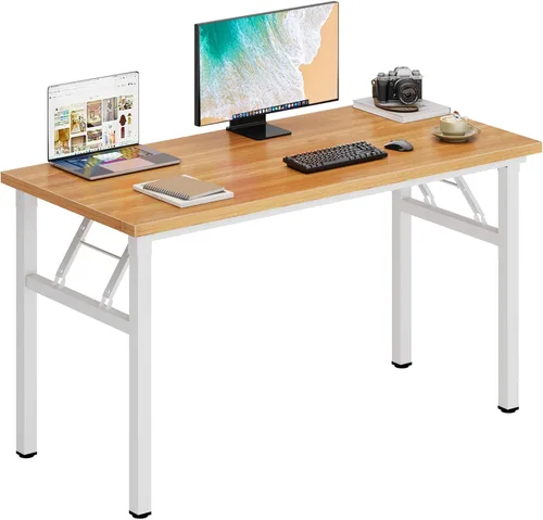 Miniatura 44 de DlandHome - Mesa plegable para computadora de 47 pulgadas, escritorio portátil, mesa de actividades, mesa de conferencias, escritorio de oficina