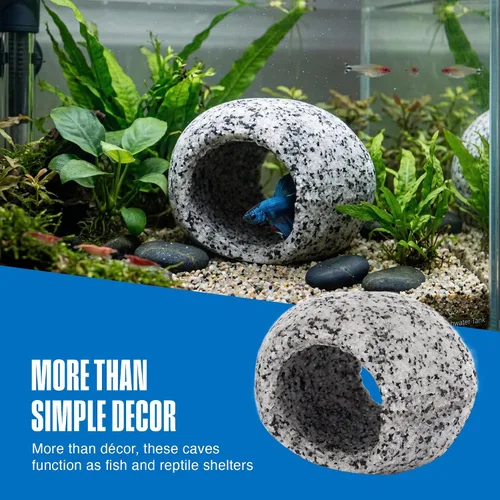 Miniatura 6 de Penn-Plax Deco-Replicas - Adorno de granito para acuario y escondite – Aspecto realista de piedra – Seguro para tanques de agua dulce y agua salada