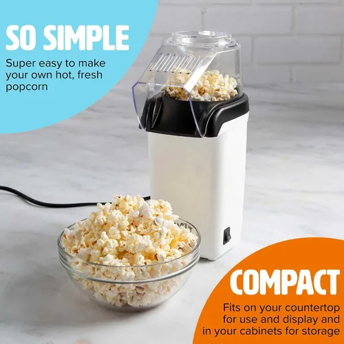 Miniatura 2 de Tasty palomitas de maíz con aire caliente, palomitas saludables y deliciosas en minutos, rápidas y fáciles de usar, taza medidora incorporada