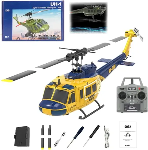 Miniatura 7 de RC ERA C032 UH-1 Huey Helicópteros RC para adultos principiantes, escala 1/48 6CH 2.4G 6 ejes giroscopio control remoto aeronave estabilizada
