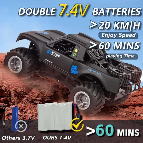 Miniatura 5 de KB KAIBO - Camiones monstruo impermeables para niños, 2.4G, coche RC anfibio, 1:16, barco RC todo terreno para niños y adultos, 4WD, 2 baterías Q156