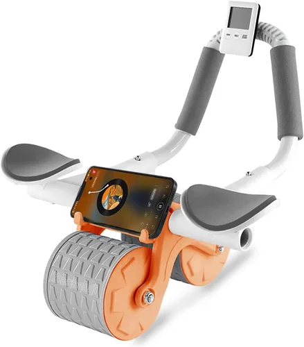 2026 Upgraded Ab Roller Wheel with Knee Mat &Timer - Automatic Rebound Abdominal Wheel with Elbow Support, Abs Workout Equipment for Core Strength