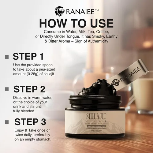 Miniatura 7 de Resina Shilajit para hombres y mujeres – Auténtico shilajit del Himalaya con ácido fúlvico, resina mineral negra pura, 1.06 oz 75 porciones