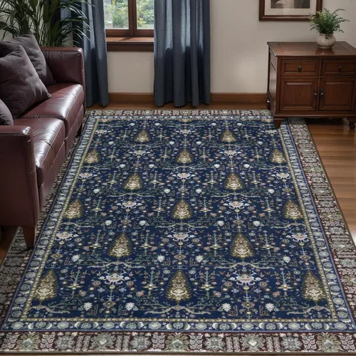 Miniatura 193 de Tangsoo Alfombra lavable para pasillo, antideslizante, 2 x 6 pies, estilo bohemio, floral, vintage, para entrada, suelo suave, para cocina, baño