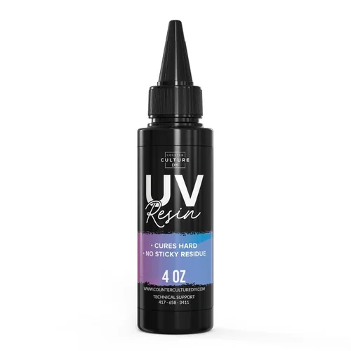 Counter Culture DIY Resina UV transparente, 4 onzas, suministros de arte rápido para revestimiento y fundición, ideal para joyas, llaveros,