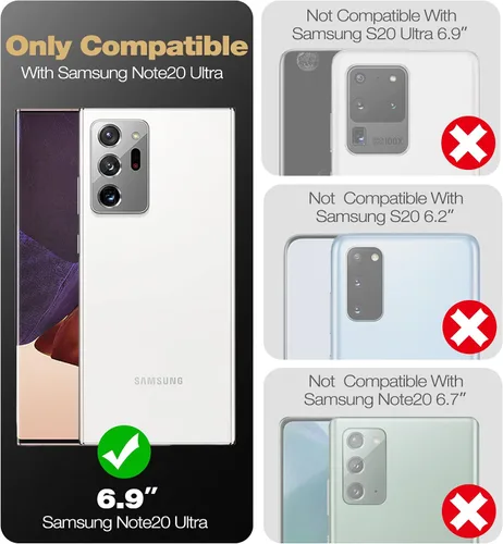 Miniatura 2 de Dexnor Funda para Samsung Galaxy Note 20 Ultra 5G, [Protector de pantalla y soporte integrados] Protección de grado militar resistente a prueba
