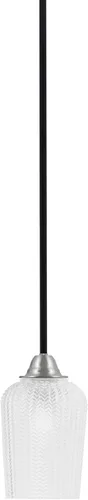 Miniatura 209 de Toltec Lighting Paramount - Mini colgante de 1 luz en acabado negro mate con cristal de arte perla de 7 pulgadas y estilo negro