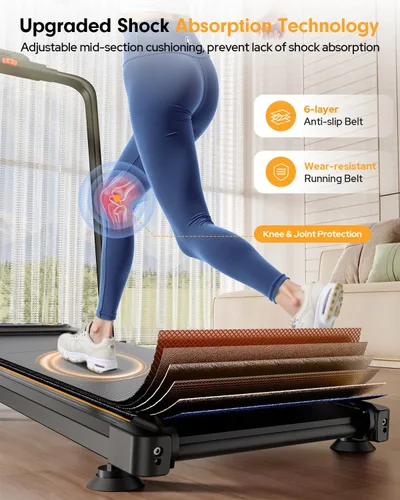 Miniatura 5 de Trisomy - Caminadora plegable con 10% de inclinación, 3.5 HP de bajo ruido con barra de asa, cinta de correr portátil 4 en 1 para debajo