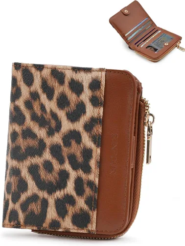 Miniatura 12 de Billeteras pequeñas y plegables para mujer, mini-cartera RFID para mujer, tarjetero delgado con bolsillo con cremallera para monedas y 2 ventanas