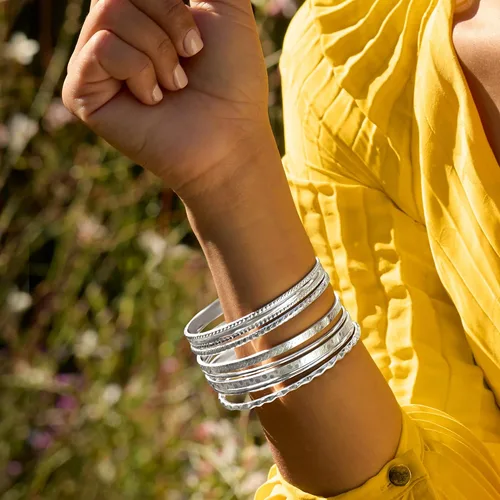 Miniatura 5 de Ross-Simons Italian Sterling Silver Jewelry Set 7 Assorted Texture Bangle Bracelets