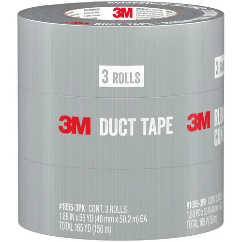 3M Cinta adhesiva, 3 rollos, 1.88 pulgadas x 55 yardas, desgarro de mano, paquete, parche, protege y repara, gran resistencia para mayor