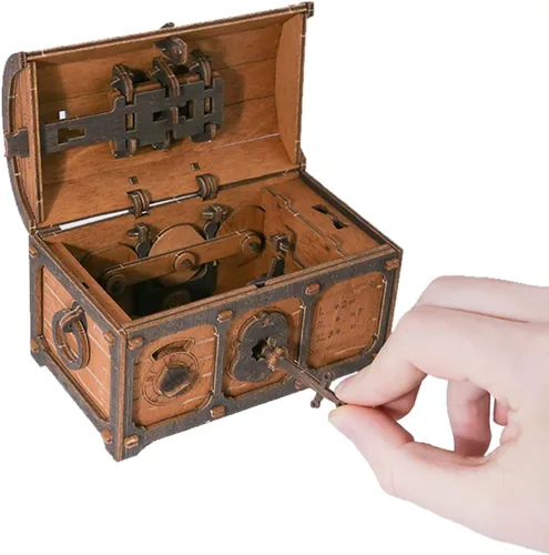 Miniatura 8 de WOODEN.CITY Caja de rompecabezas cofre del tesoro para adultos – Rompecabezas de madera 3D, caja de misterio, juego de escape y acertijo cerebral