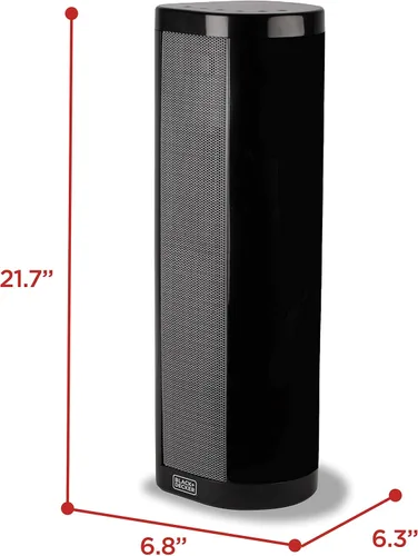 Miniatura 3 de BLACK+DECKER Calentador de espacio de cerámica con termostato ajustable, calentador de torre para uso vertical u horizontal, 3 ajustes de calor