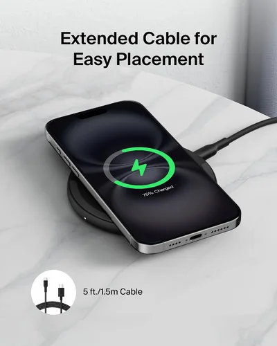 Miniatura 4 de Almohadilla de carga inalámbrica Belkin 15W - Cargador Qi, estación de carga para Apple iPhone 17, iPhone 16/15/14 Serie, AirPods, Samsung Galaxy