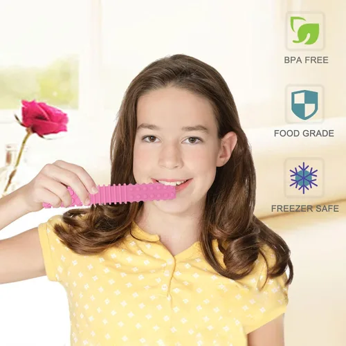 Miniatura 2 de Juguetes sensoriales para masticar para niños autistas, paquete de 4 tubos de silicona para masticar varillas, juguetes para autismo, TDAH, SPD
