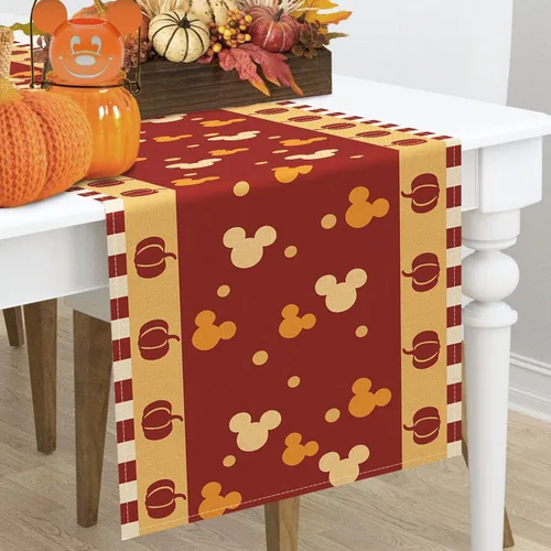 Miniatura 6 de Seliem Camino de Mesa de Calabaza de Otoño, Decoración de Mesa de Cocina y Comedor de Lunares Rojos de Acción de Gracias de Otoño, Decoración
