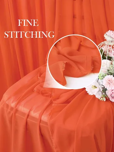 Miniatura 6 de The Yard, tela de gasa naranja quemada de 10 yardas, 58 pulgadas de ancho, elegante tela de gasa transparente para disfraces de boda, costura