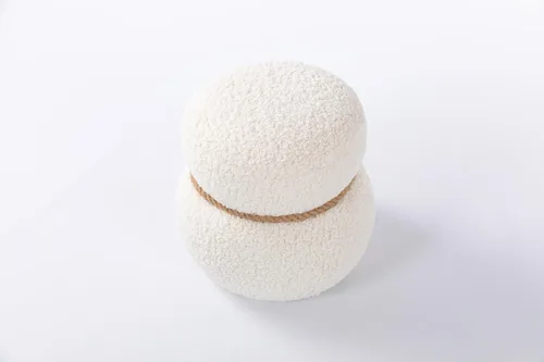 Miniatura 7 de Taburete de muñeco de nieve de 14.56 pulgadas, reposapiés otomano de tela moderna, taburete redondo de peluche con tres patas debajo del escritorio