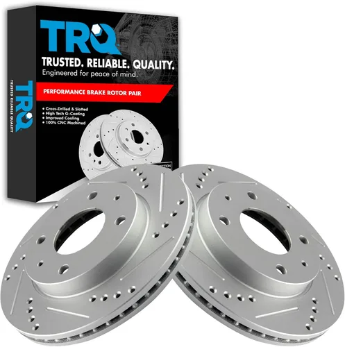 Miniatura 250 de TRQ Juego de rotores de freno de rendimiento trasero con revestimiento G premium compatible con Mazda 6 2014-2021