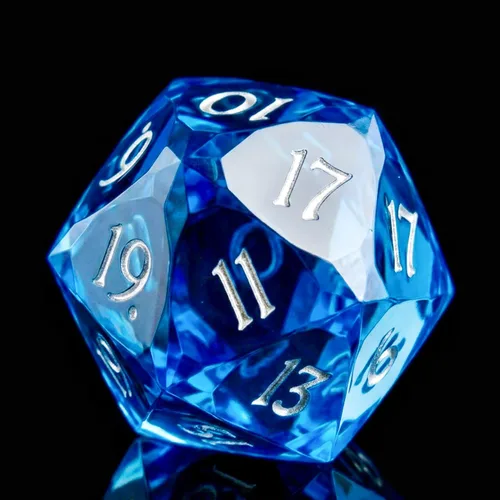Dados multifacéticos DND D20 individuales de resina con borde afilado de 20 caras D&D, poliédricos hechos a mano de 0.866 in para Calabozos y