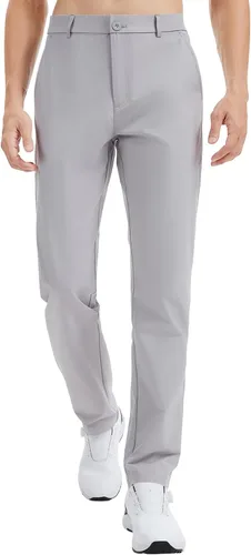 Miniatura 11 de LETAOTAO Pantalones de golf altos para hombre, pantalones de vestir de trabajo de 32/34 pulgadas, 36/38 pulgadas, elásticos, ligeros, de ajuste