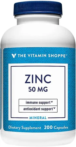 Miniatura 4 de The Vitamin Shoppe Zinc 50MG - Apoyo inmunológico, salud de la piel y protección antioxidante, mineral esencial (100 cápsulas)