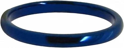 Miniatura 3 de Queenwish - Anillo de compromiso de tungsteno azul para mujer, de 0.079in, pulido único, para boda, ajuste cómodo, joyería simple