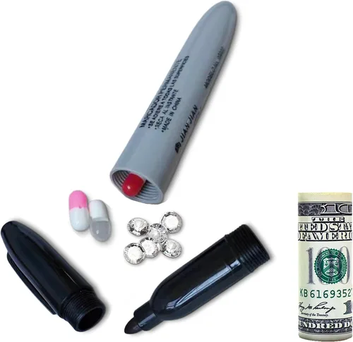 Marca Secret Stash Caja de Desvío de Bolígrafos Grande - Caja de Bolígrafos de Desvío Realista - Compartimento Secreto Oculto de Marcador Permanente