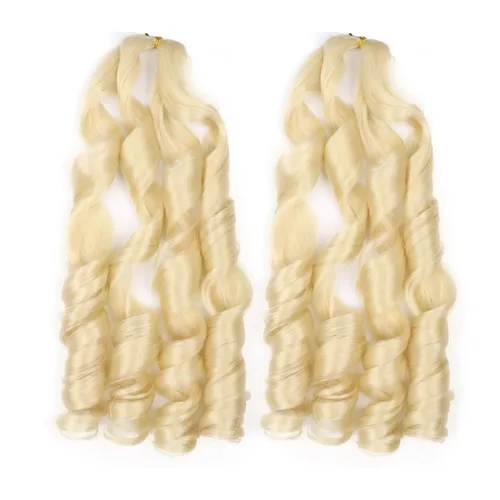 Miniatura 47 de Cabello rizado francés trenzado de 10 pulgadas, color 4, cabello rizado preestirado, 8 paquetes de trenzas de ganchillo de rizo francés para trenzas
