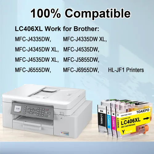 Miniatura 3 de LC406XL - Cartuchos de tinta de repuesto para cartuchos de tinta Brother LC406xl funcionan con impresora Brother MFC-J4535DW MFC-J4335DW MFC-J5855DW