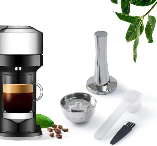 Miniatura 11 de Cápsula de café reutilizable de acero inoxidable solo para máquina de café Vertuo Next, cápsula de café reutilizable de metal debe usarse