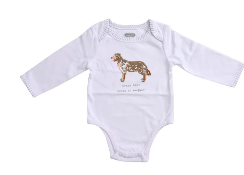 Miniatura 4 de Mud Pie Babero y oruga con estampado de perro Bulldog, Aussie