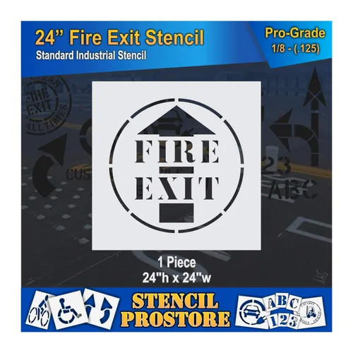 Miniatura 5 de Plantilla de seguridad para marcado de piso, plantilla de salida de incendios de 24 pulgadas, 24 x 24 x 1/16 pulgadas (63 mil), ligera